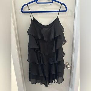 Black Layered Ruffle Dress